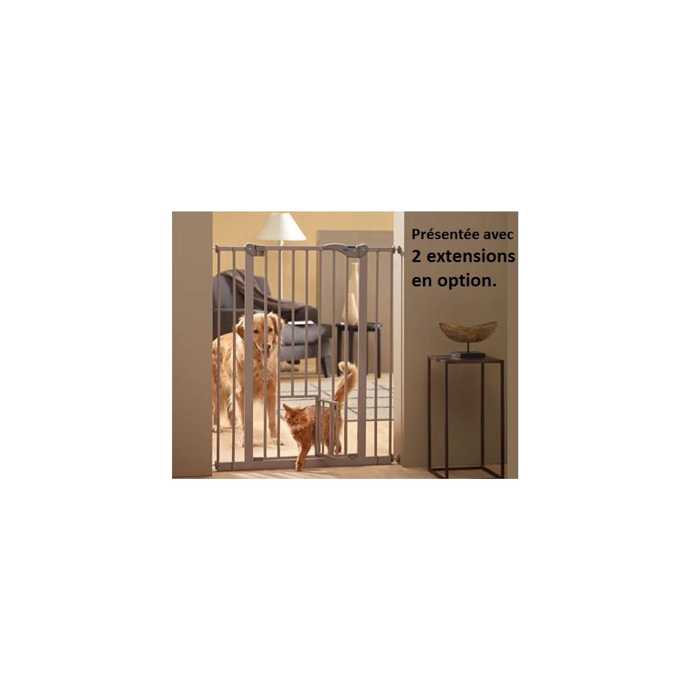 Savic - Barrière de porte pour chien H. 107 cm + chatière - Accessoires éducatif pour chien
