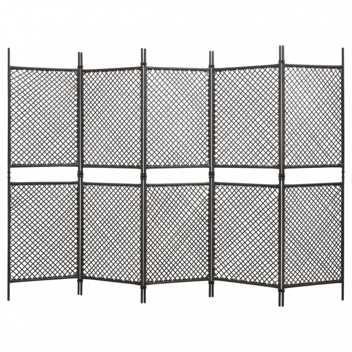 Vidaxl - vidaXL Panneau de clôture Résine tressée 3x2 m Marron - Panneaux et treillis