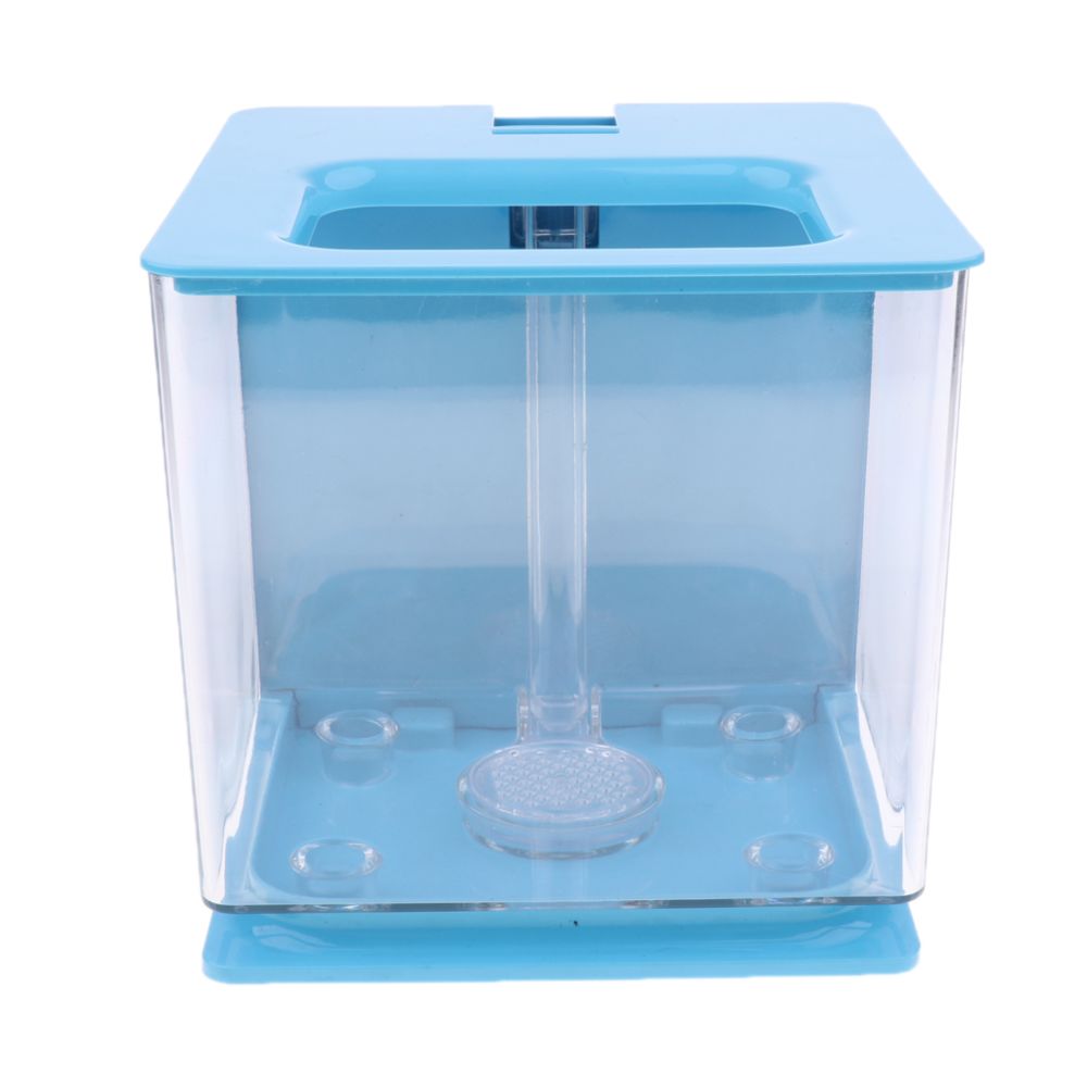 marque generique - bol de réservoir de poisson acrylique auto-nettoyage pour les cadeaux créatifs de bureau maison bleu - Décoration aquarium