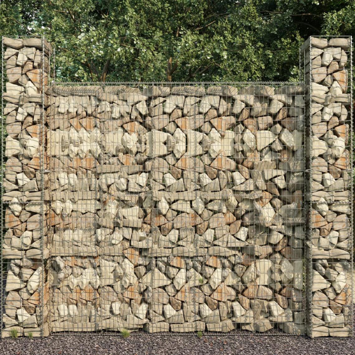 Vidaxl - vidaXL Mur en gabion avec couvercle Acier galvanisé 600 x 50 x 200 cm - Clôture grillagée