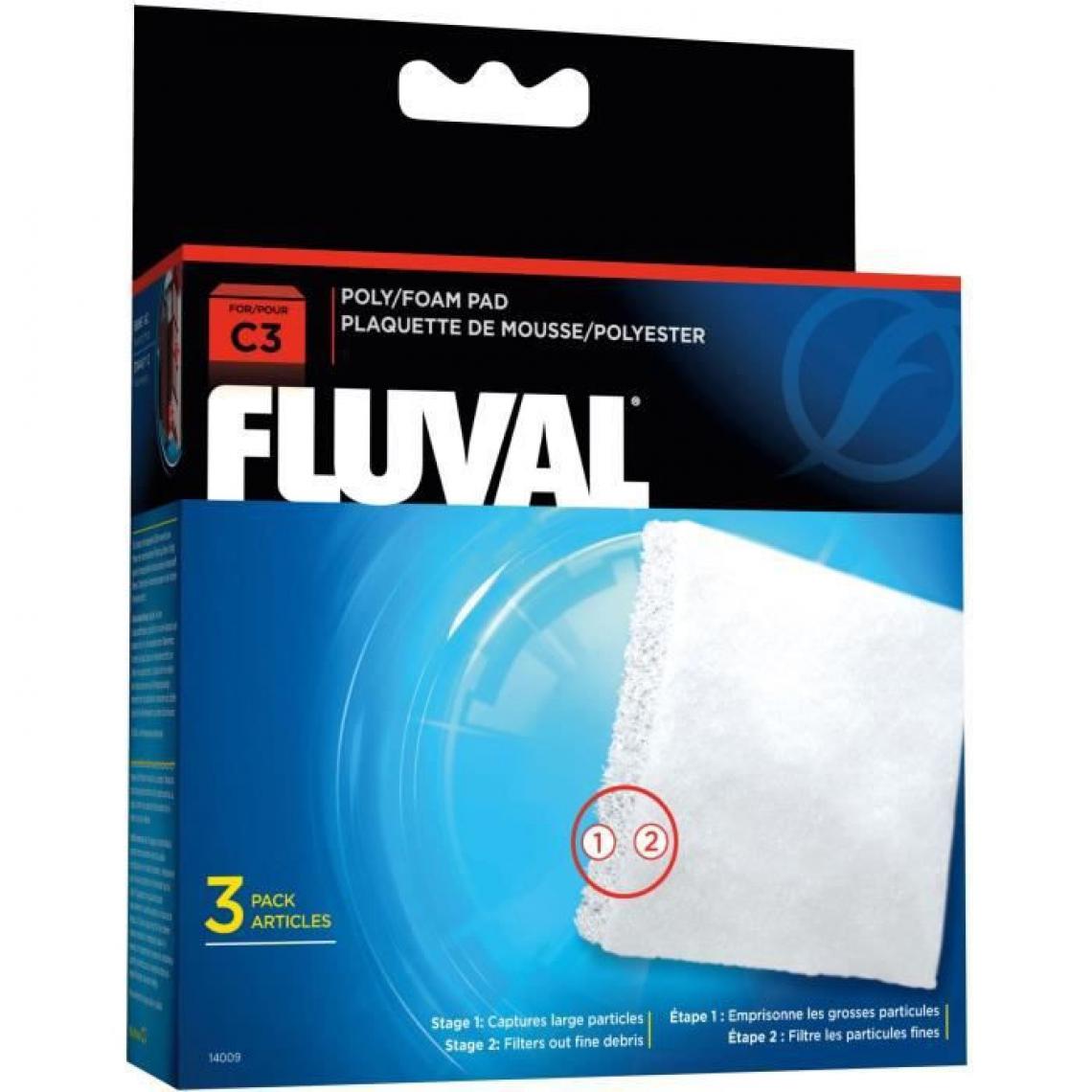 Fluval - FLUVAL Plaquette mousse/polyester C3,3unite - Pour poisson - Equipement de l'aquarium