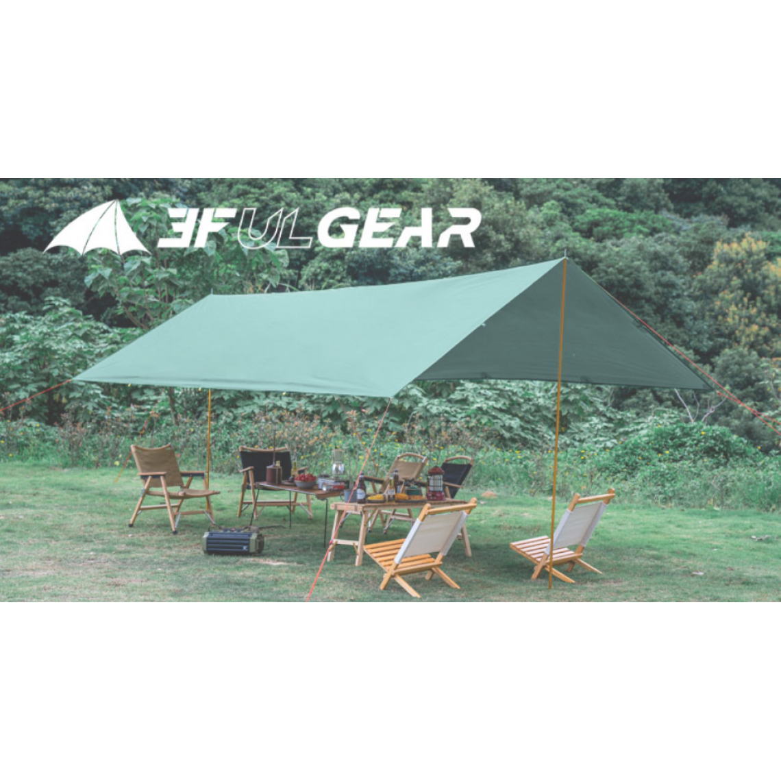 Universal - Tente de camping avec auvent multifonctionnel 5 * 3 pour la couverture extérieure de Mitsumoto, bâton d'aluminium pour auvent de protection contre la pluie et la protection solaire(Vert) - Pergolas et Tonnelles