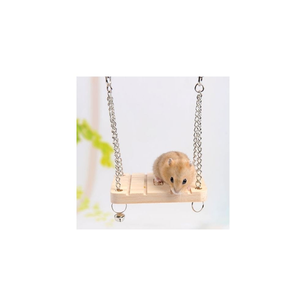 Wewoo - Jouet pour Animaux Animal de compagnie Hamster Bell en bois Swing avec Chaîne Petite Cloche De Suspension Poppled Hanging Ladder Pet de Jouets - Jouet pour chien