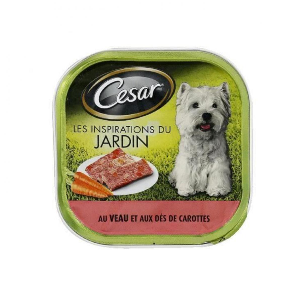 Cesar - Barquette en terrine au veau et aux carottes 300 g (x20) - Alimentation humide pour chien