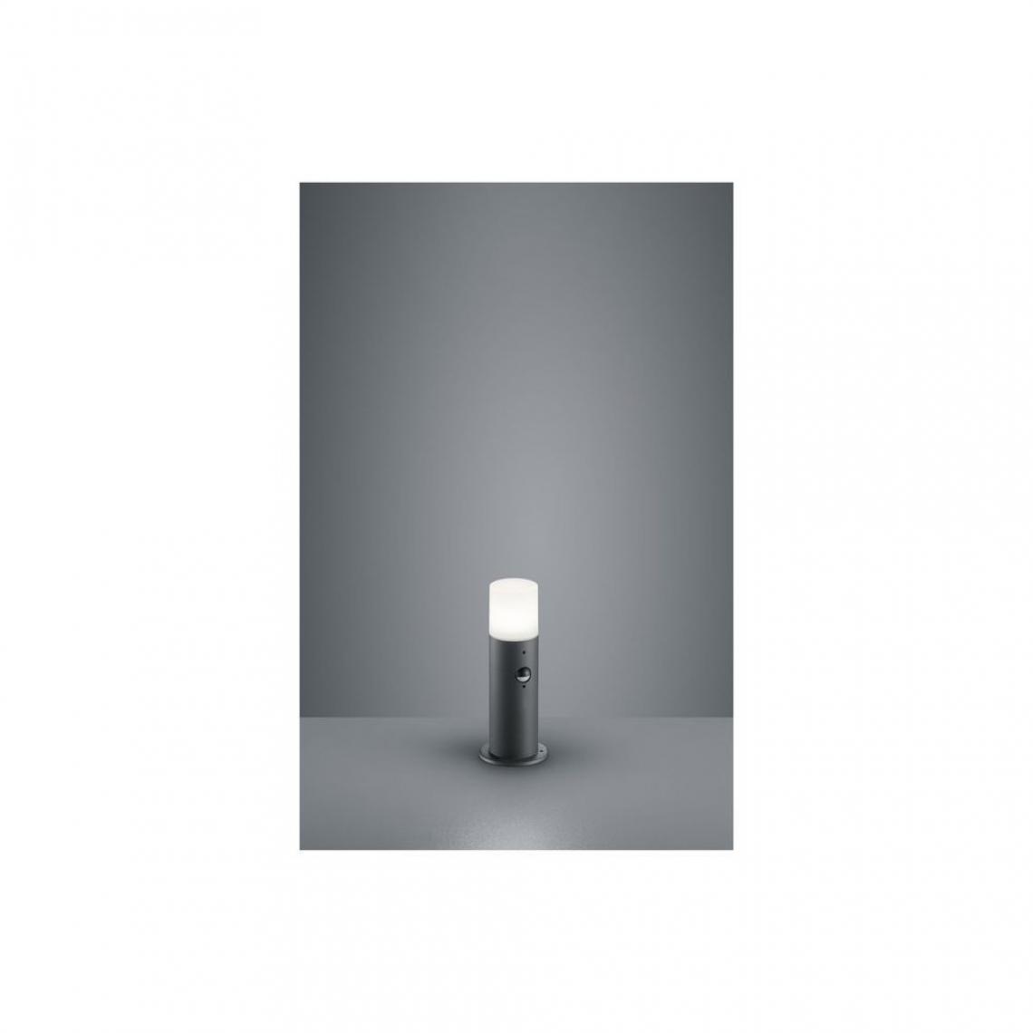 Boutica-Design - Borne Hoosic Anthracite Blanc 1x28W E27 Detecteur Mouvement H30 - Borne, potelet