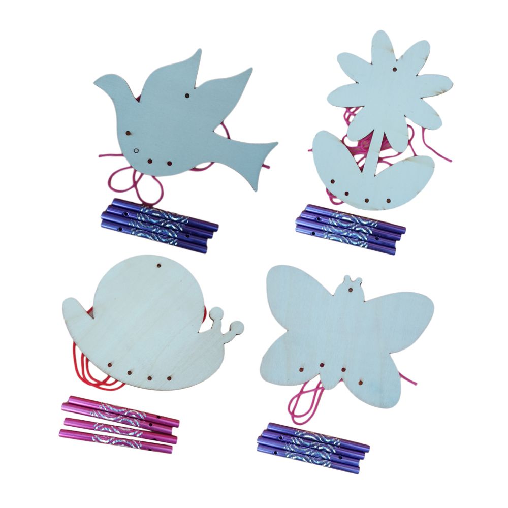 marque generique - Kit d'artisanat carillons éoliens pour les enfants à peindre oiseau papillon tournesol escargot bricolage - Petite déco d'exterieur