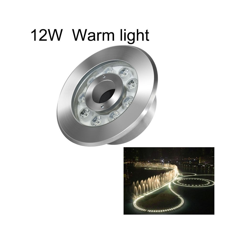 Wewoo - 12W paysage anneau LED lumière de fontaine sous-marine en acier inoxydable chaude - Lampadaire