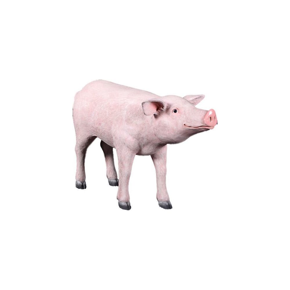 Texartes - Cochon tête droite en résine 96 cm - Petite déco d'exterieur