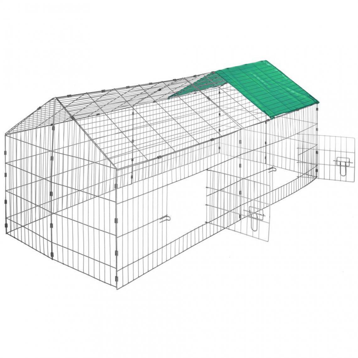 Helloshop26 - Enclos cage pour rongeurs 180 x 75 x 75 cm vert 3708154 - Cage pour rongeur
