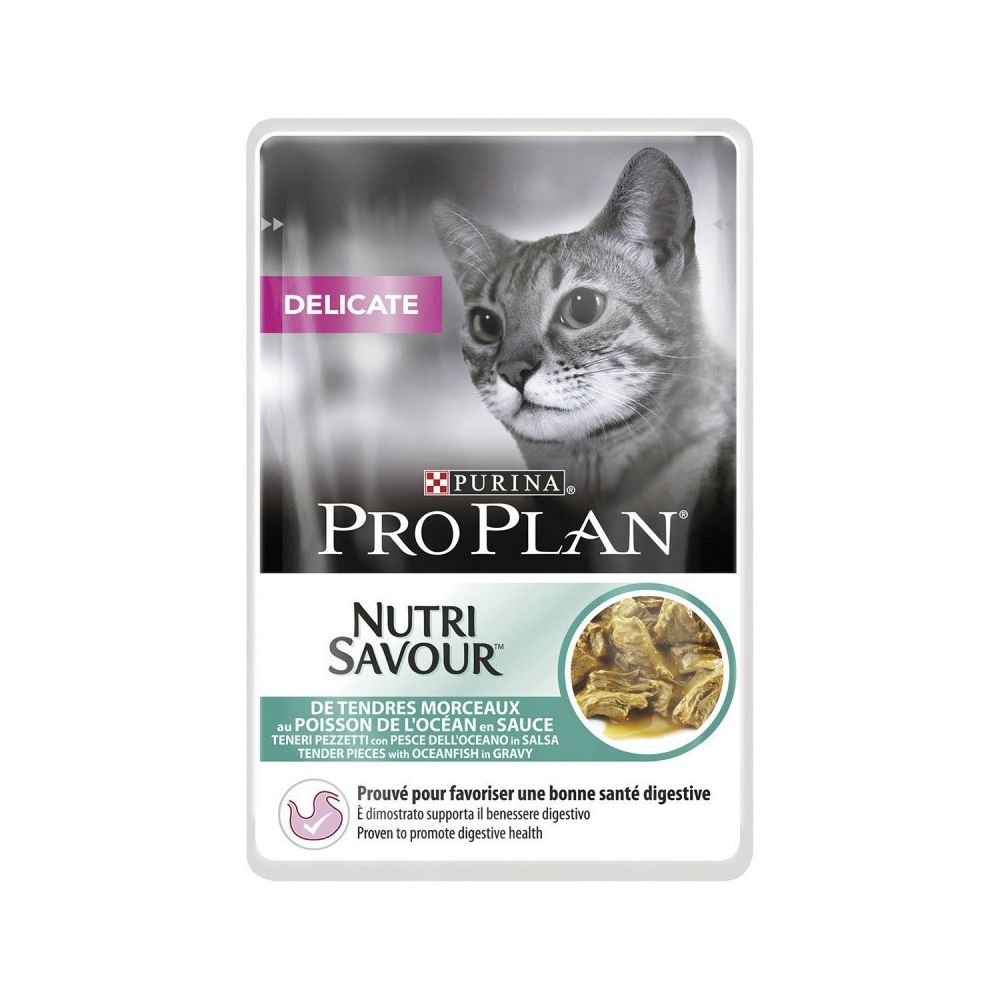 Proplan - Boîtes pour chats Pro Plan Adulte Delicate Poisson 24 sachets 85 g - Alimentation humide pour chat