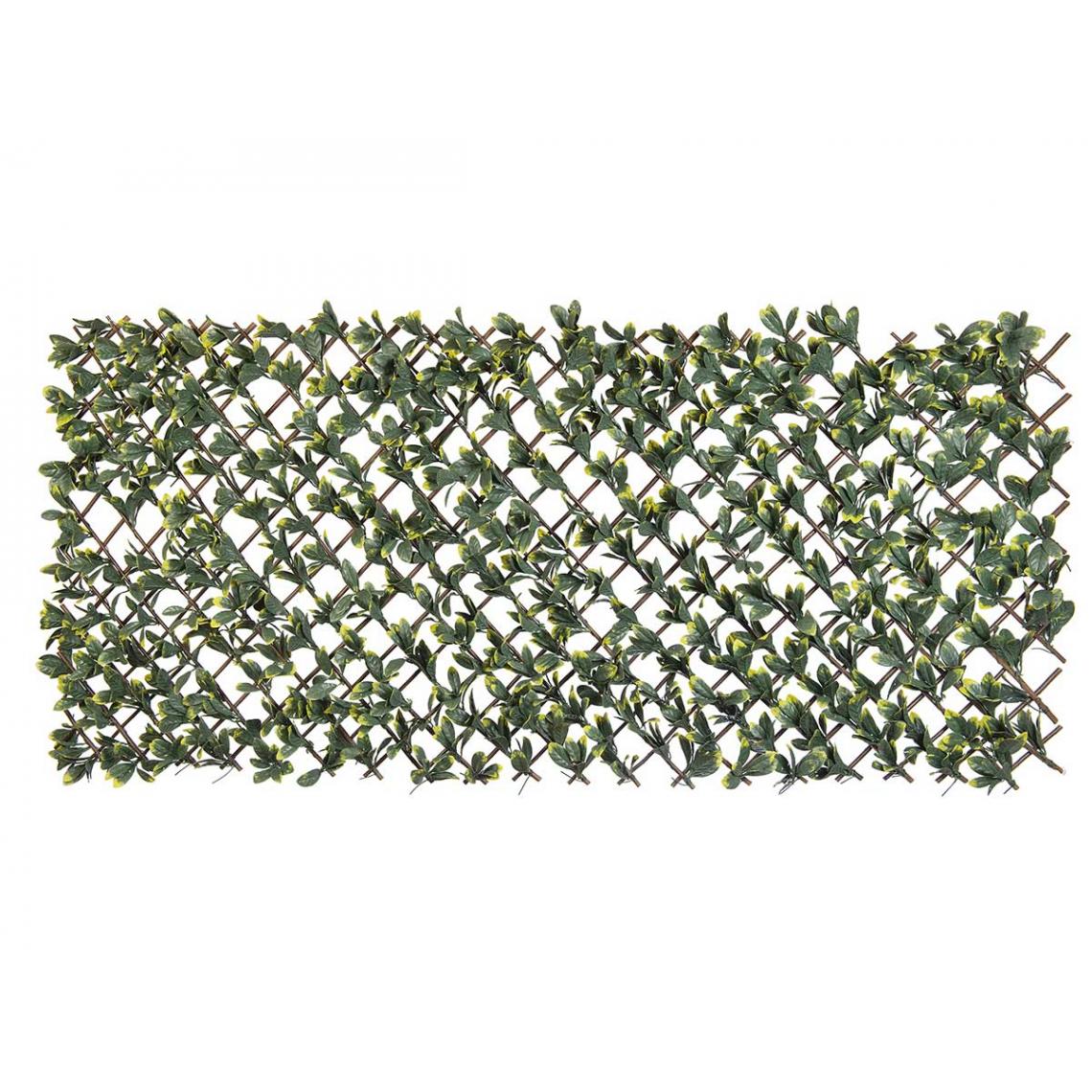 Nature - Treillis extensible en osier avec feuillage PE Troène de Californie 180 x 90 cm - Nature - Panneaux et treillis