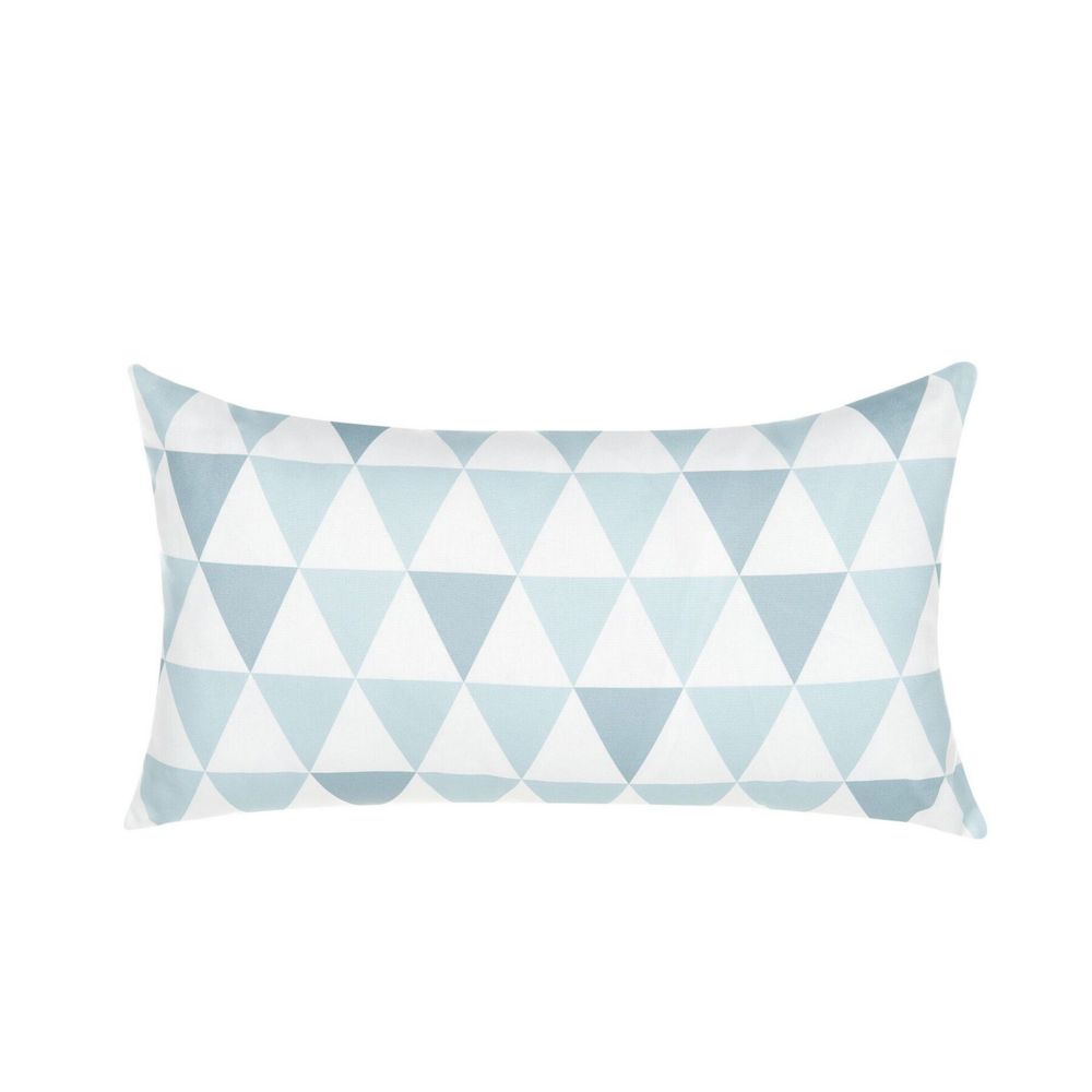 Beliani - Beliani Coussin décoratif motif triangle bleu 40 x 70 cm - Jaune et blanc - Coussins, galettes de jardin