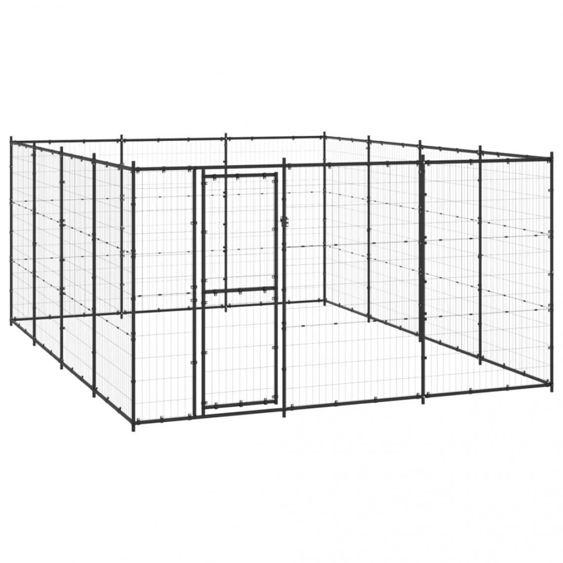 Helloshop26 - Chenil extérieur cage enclos parc animaux chien extérieur acier 14,52 m² 02_0000381 - Clôture pour chien