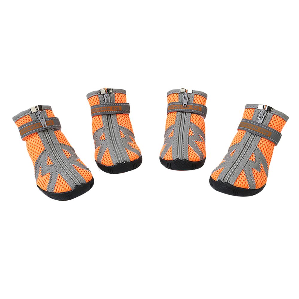 marque generique - 4 pcs chien chiot chat animal respirant confortable bottes bottines sneakers chaussures orange # s - Vêtement pour chien
