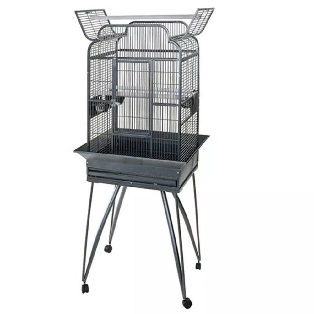 Strong - Strong Cages pour perroquets Villa Andrea Gris 68 x 55 x 160 cm - Perchoir oiseaux