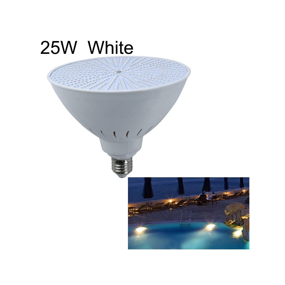 Wewoo - Lumière sous-marine d'ampoule de piscine en plastique ABS LEDcouleur de la blanche 25W - Lampadaire