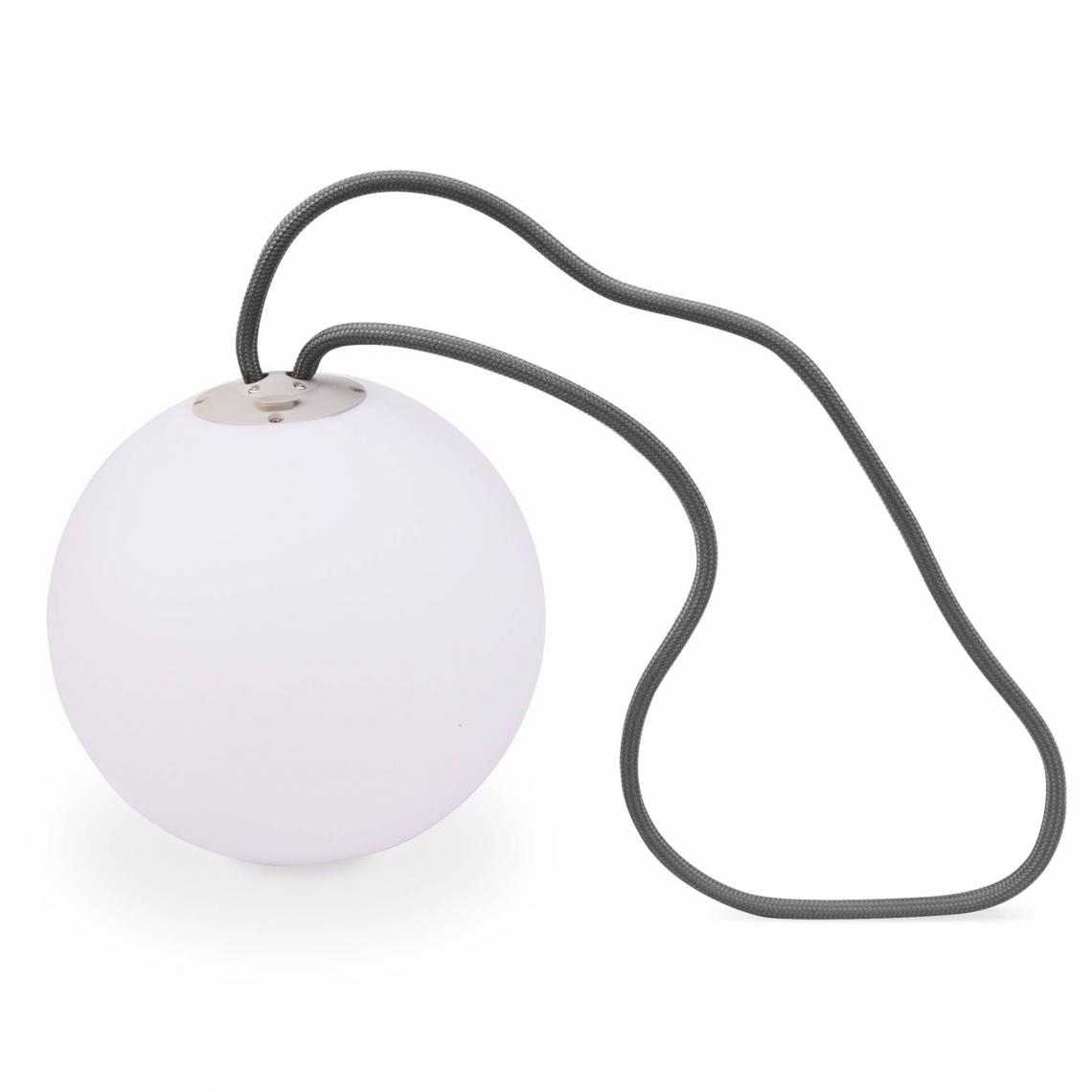 Alice'S Garden - CORDA 25 – Lampe LED sphérique à suspendre, boule lumineuse à accrocher, Ø 25cm, rechargeable - Eclairage solaire