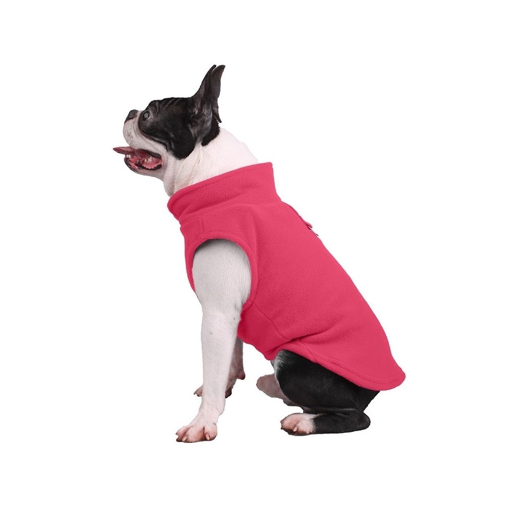 Wewoo - Hiver vêtements de flanelle polaire pour animaux de compagnie manteau bouledogue français costumes de carlin veste chiens chiotstaille XL rose - Vêtement pour chien