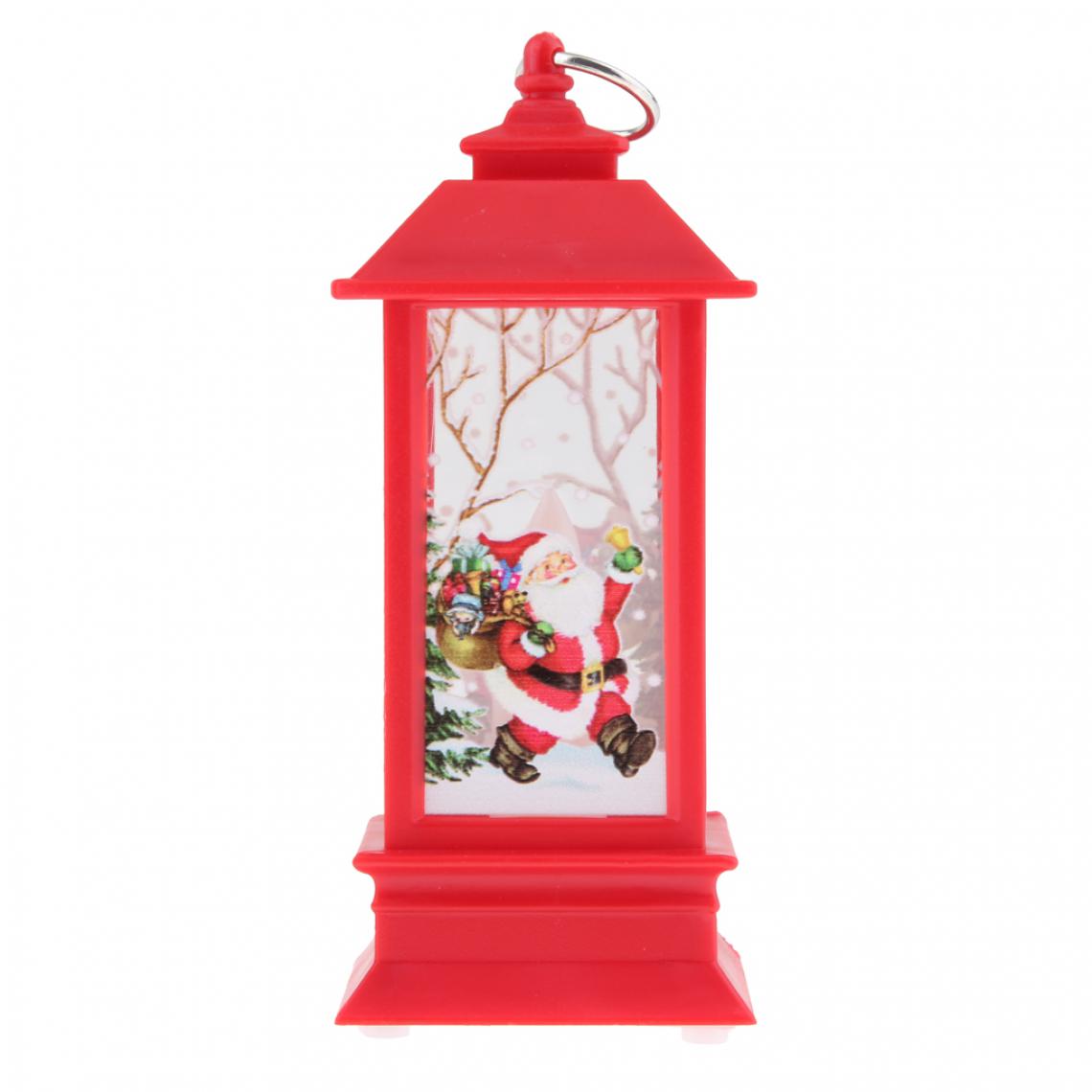 marque generique - Bougeoir de lanterne de chandelier de Noël de Noël, lampe E: Père Noël rouge - Eclairage solaire