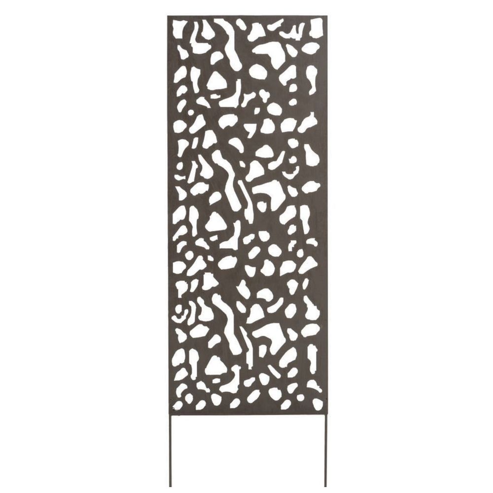 Nortene - Panneau métal avec motifs décoratifs/Tâches - 0,60 x 1,50 m - Brun vieilli - Claustras
