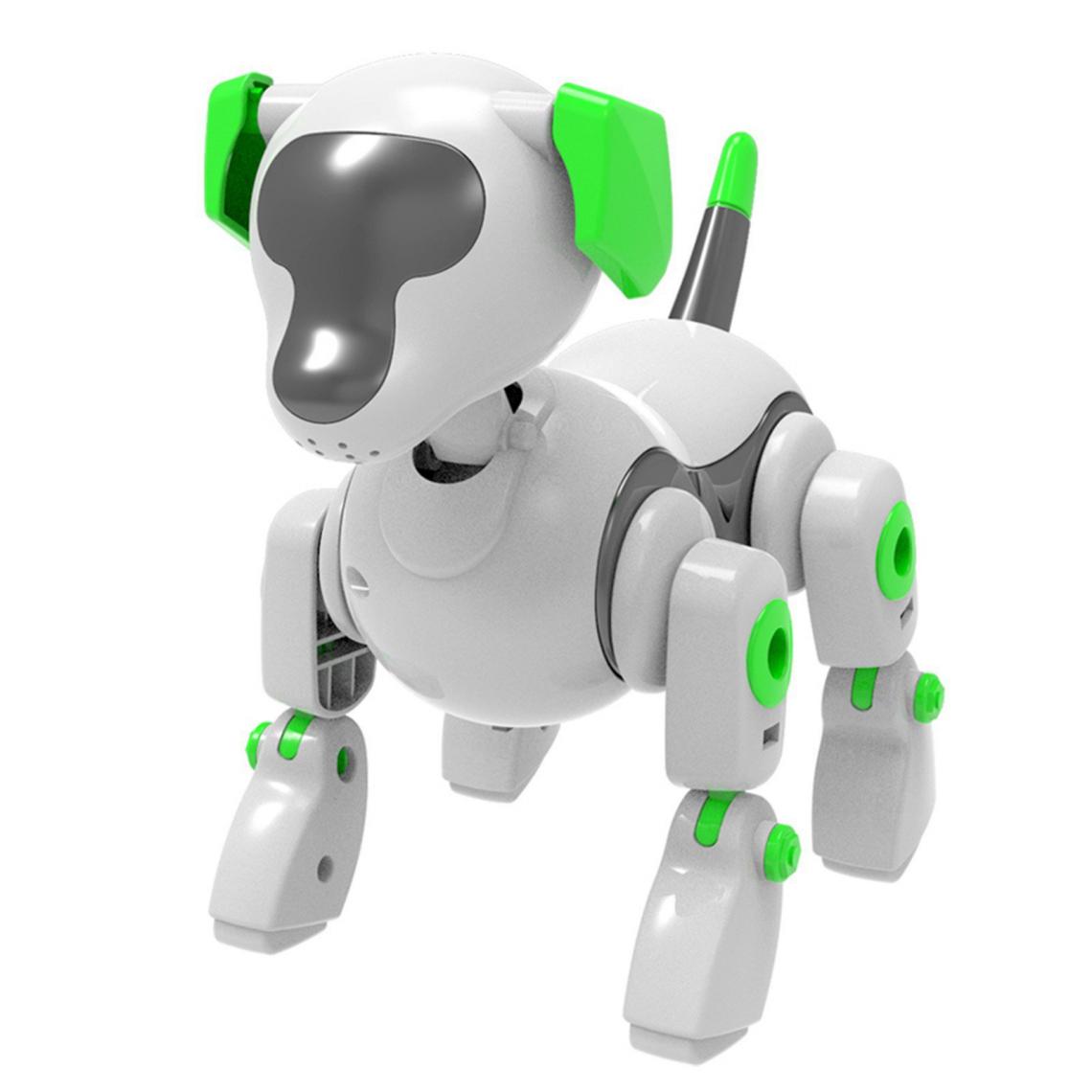 Justgreenbox - Robot Chien Jouet DIY Interactif Intelligent Jouets Éducatifs, Blanc - Jouet pour chien