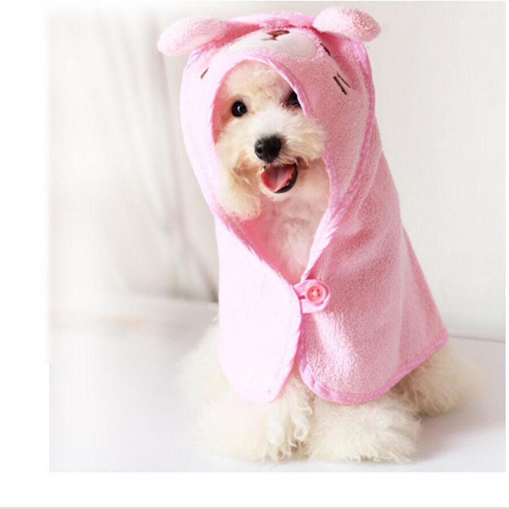 marque generique - Animaux De Compagnie Chat Chien Ours Conception Chiot Serviette De Bain Peignoirs Pyjama Couverture Rose S - Vêtement pour chien