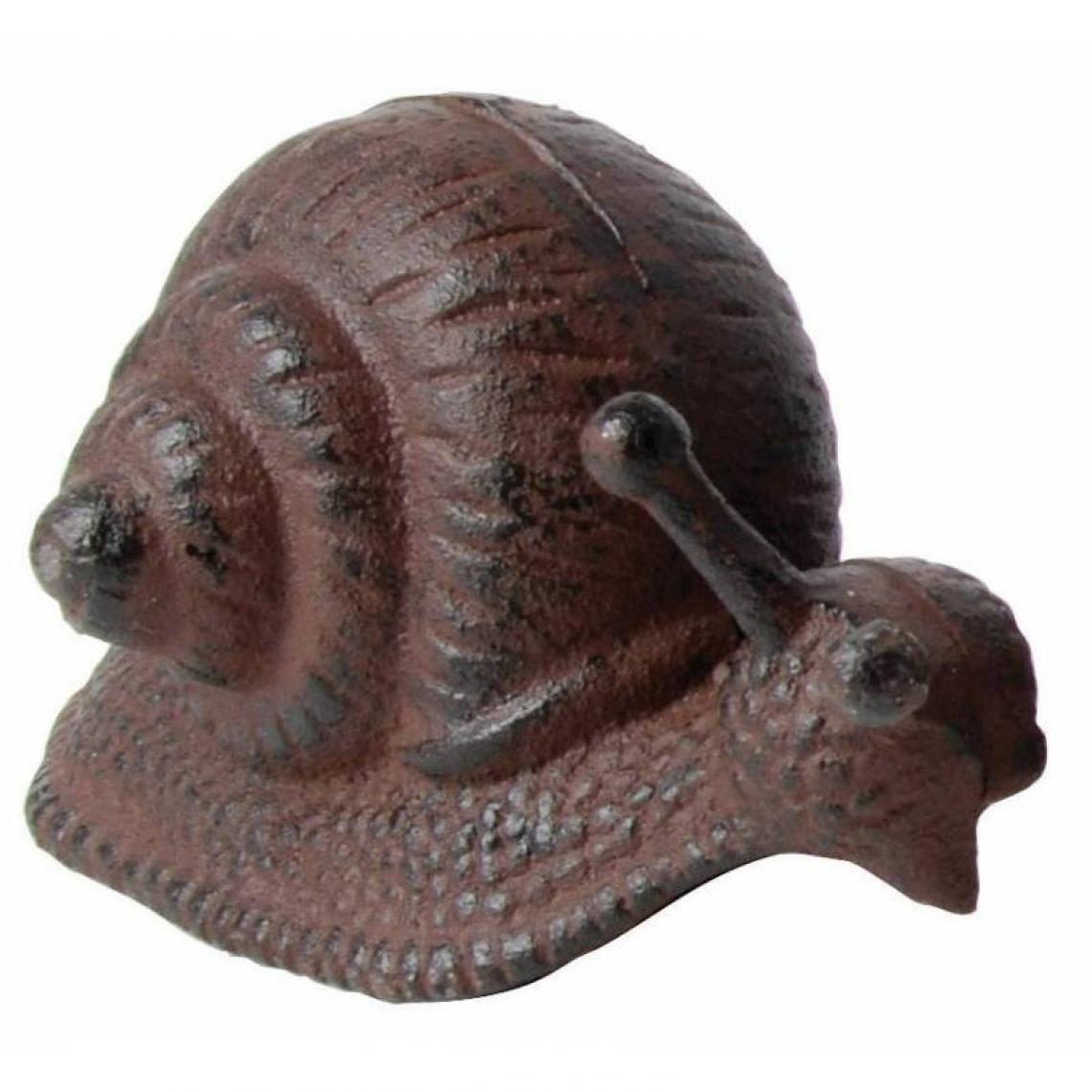 L'Héritier Du Temps - Statuette Escargot ou Animal Décoratif à Poser en Fonte Patinée Marron 7,5x8x16,5cm - Petite déco d'exterieur