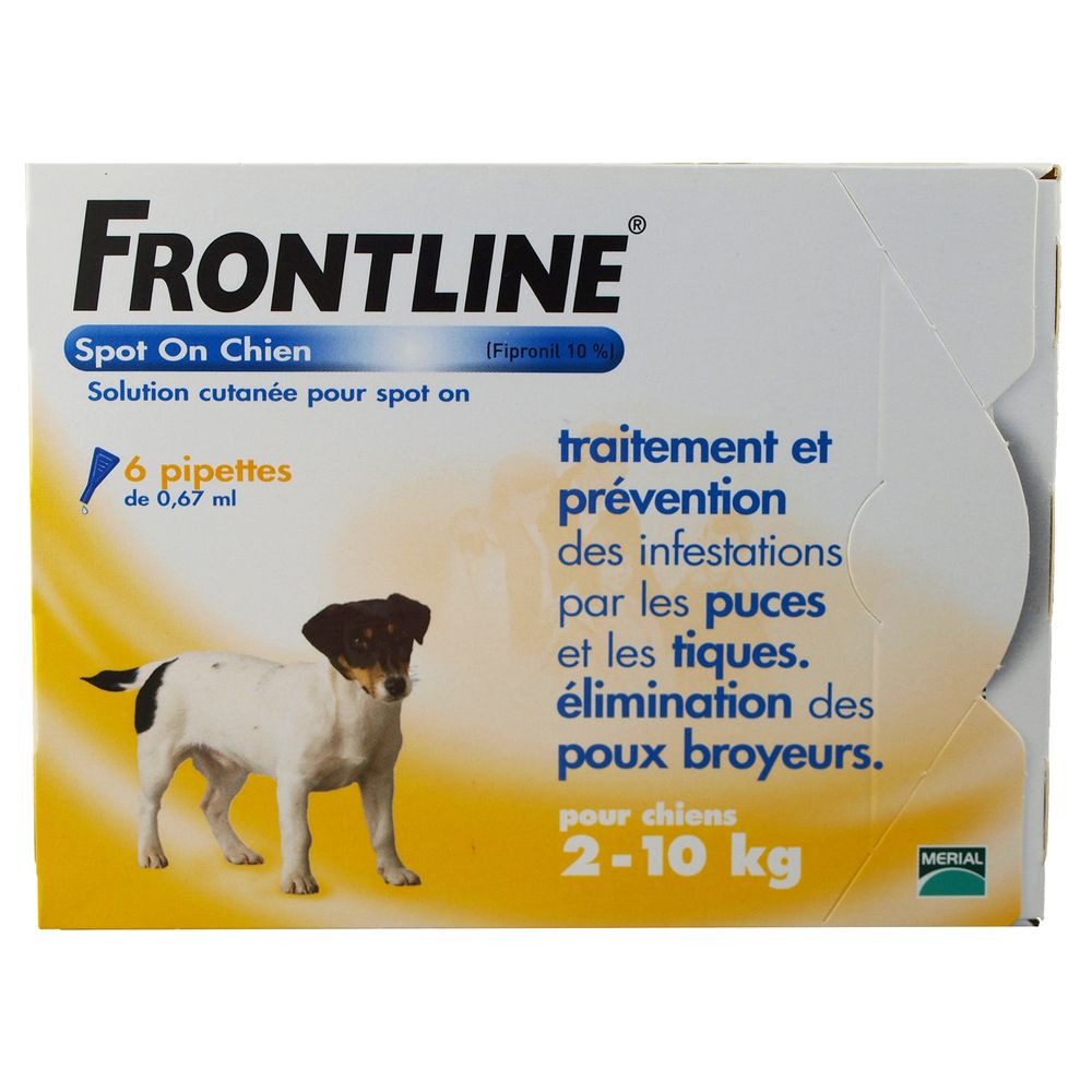 Frontline - FRONTLINE Spot On chien 2-10kg - 6 pipettes - Anti-parasitaire pour chien