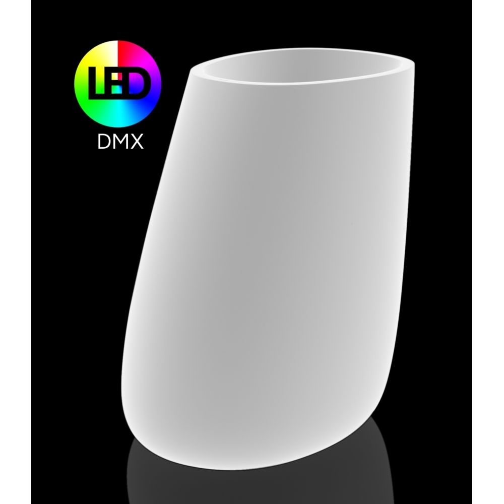 Vondom - Pot de fleurs Stone - 120 - blanc glace (transparent) - LED de couleur + DMX - Poterie, bac à fleurs
