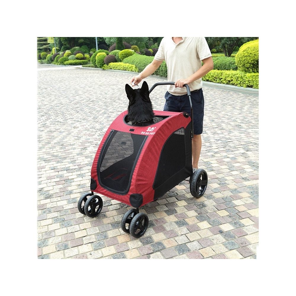 Wewoo - DODOPET Chariot pour animaux de compagnie grand chien pliable portable rouge - Jouet pour chien