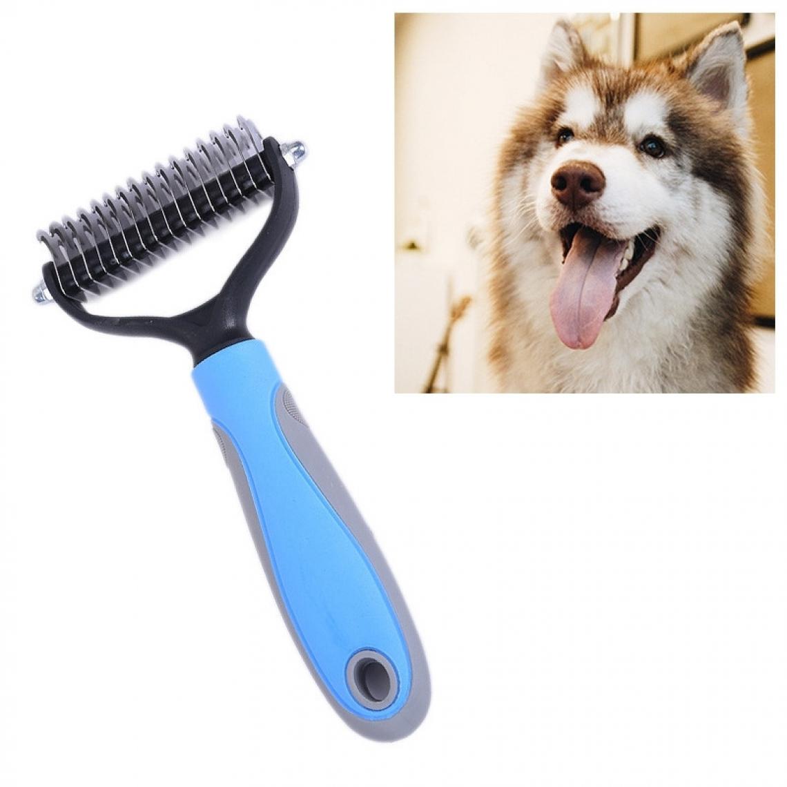 Wewoo - Pet Comb Beauty Cleaning Supplies Dog Peigne pour chien en acier inoxydabletaille 18x7cm bleu - Hygiène et soin pour chat