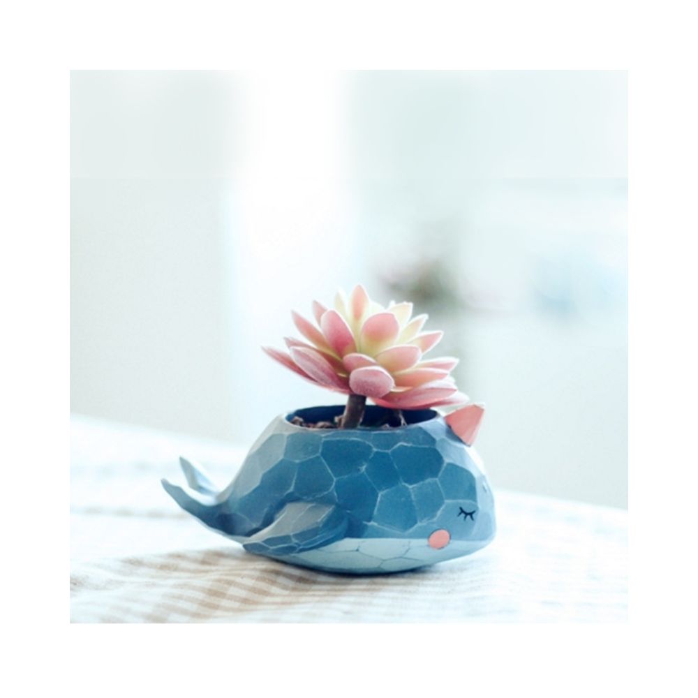 Wewoo - Pot de fleur Belle Maison Jardin Bureau Résine de Bande Dessinée Animal Baleine En Forme de Plante Décoration Flower Pots Jardinière - Poterie, bac à fleurs