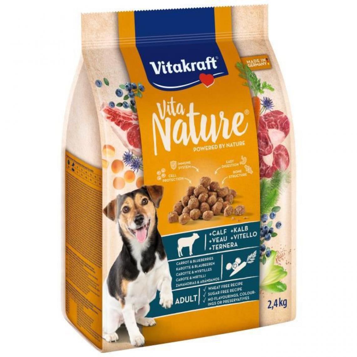 Vitakraft - VITAKRAFT Vita Nature Croquettes pour chien au Poulet avec betterave et Amarante - Lot de 3x2,4 kg - Croquettes pour chien