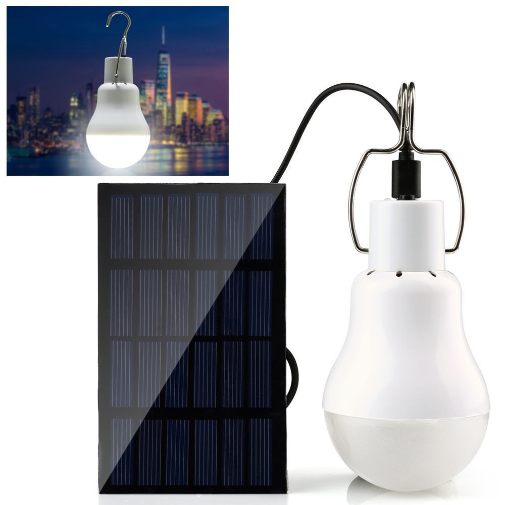 marque generique - Ampoule LED Lampe Panneau Solaire Portative Tente Camping Éclairage 15W 130Lm - Eclairage solaire