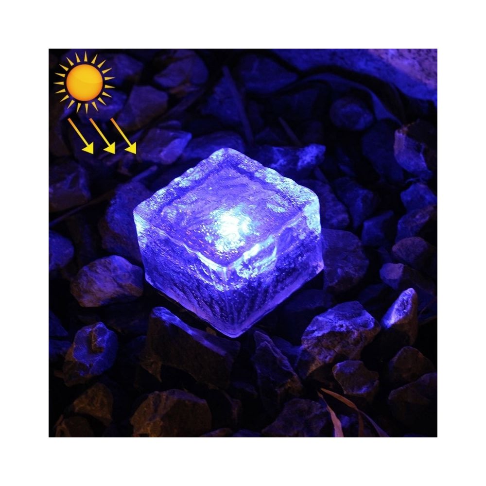 Wewoo - Spot LED enterré IP68 étanche à l'énergie solaire en verre trempé alimenté extérieur lumière lampe de décoration jardin avec panneau 0.2W (lumière bleue) - Lampadaire