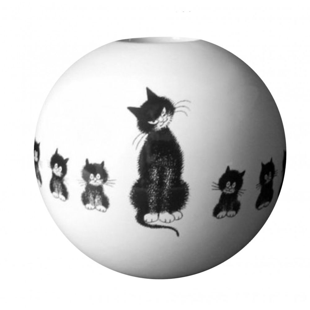 Parastone - Vase L'alignement en céramique rond Chats par Dubout - Petite déco d'exterieur