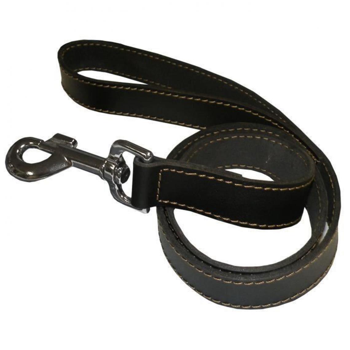 Yago - YAGO Laisse noir en cuir, Longue laisse pour chien 1,20m, Souple et Resistante - Laisse pour chien