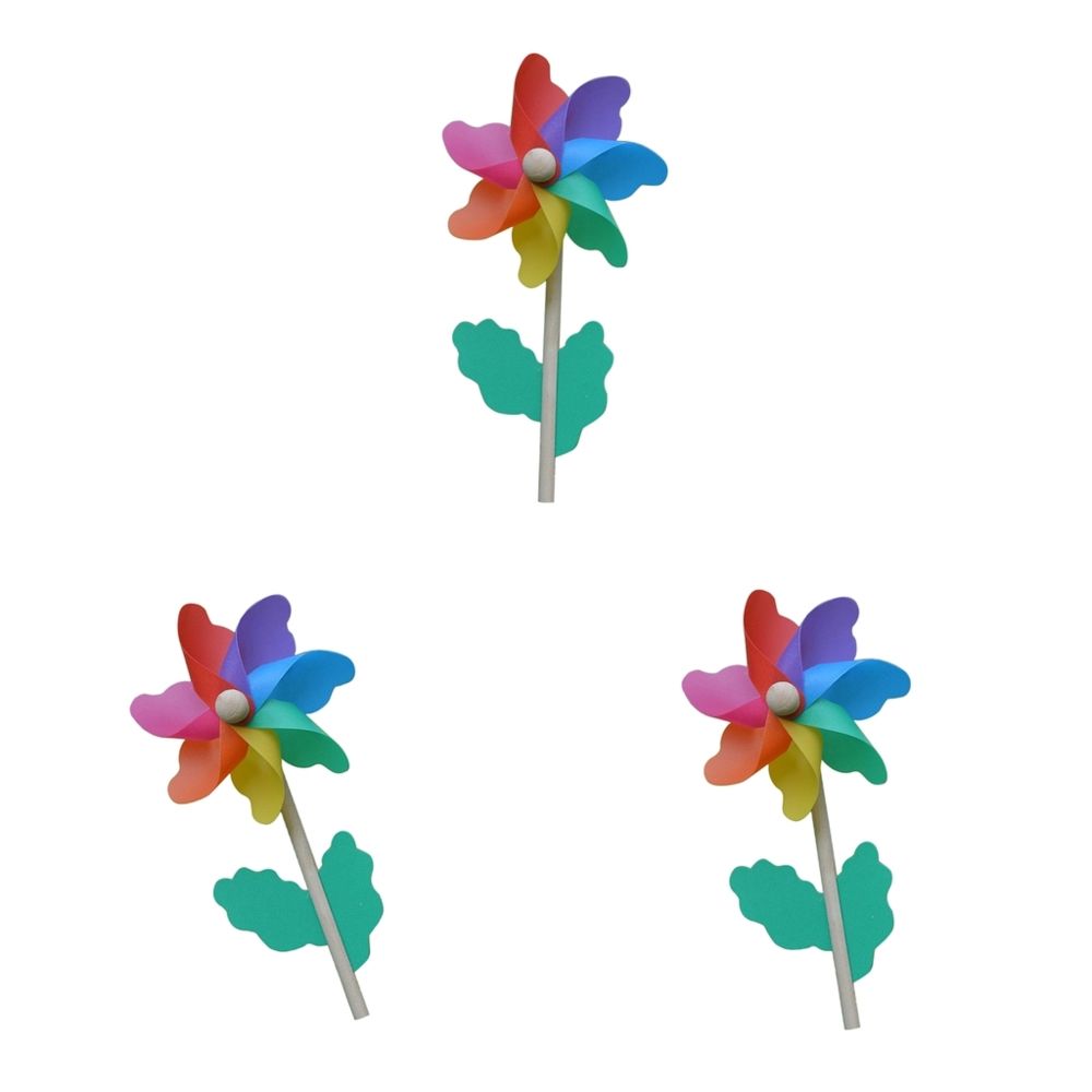 marque generique - 3 Packs De Moulins à Vent En Plastique Rainbow Dot Spinners Décoration De Jardin En Plein Air - Petite déco d'exterieur