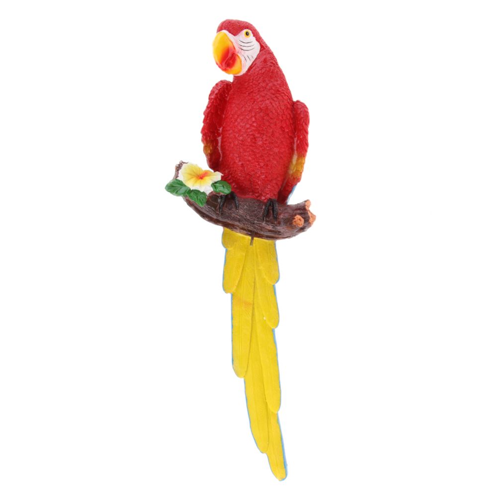 marque generique - résine artisanat réaliste perroquet oiseaux ornement plante suspendu regarder gauche rouge - Petite déco d'exterieur