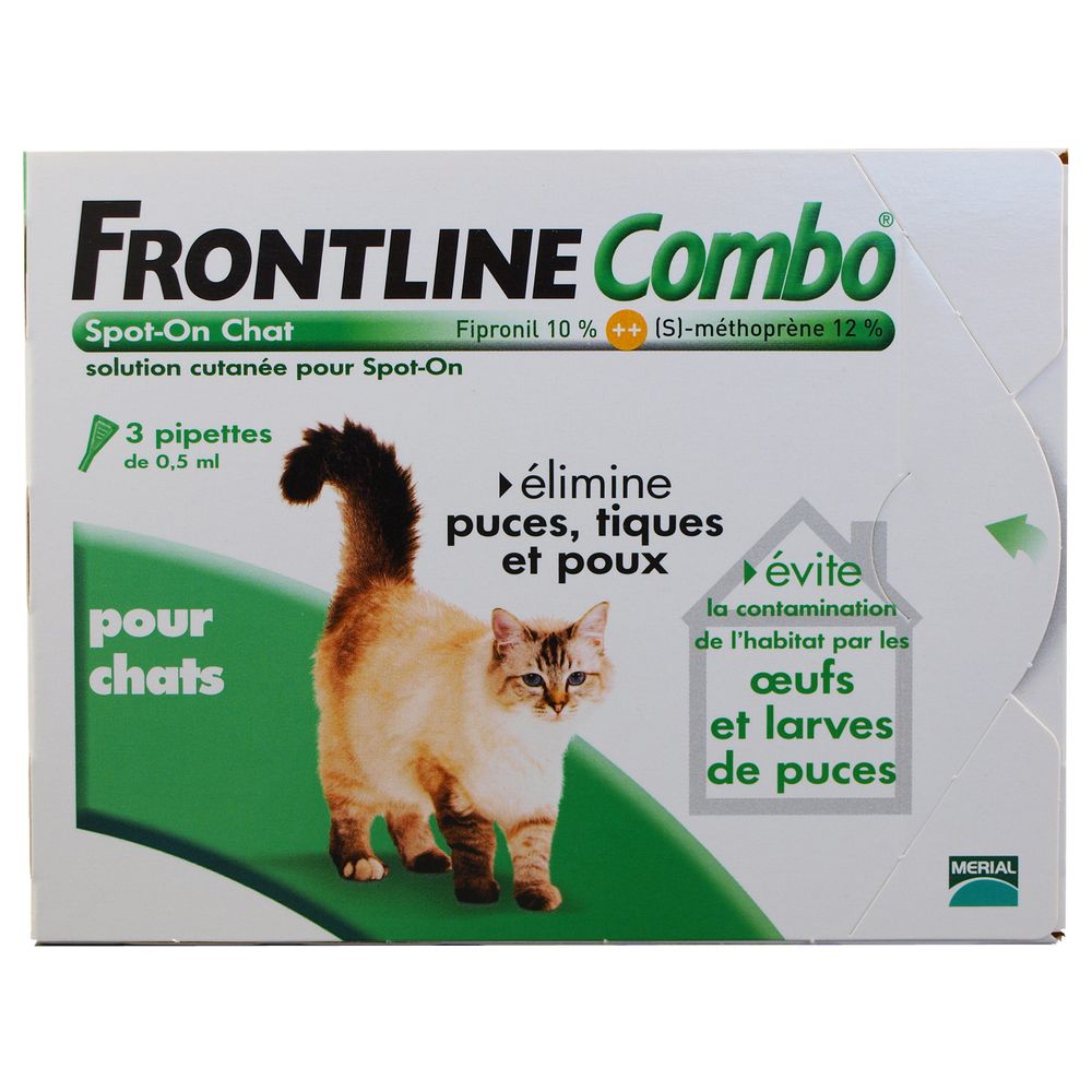 Frontline - FRONTLINE Combo chat - 3 pipettes - Anti-parasitaire pour chat