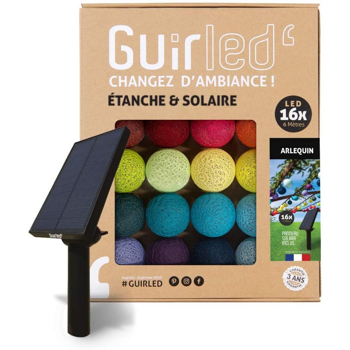 Guirled - Guirlande boule lumineuse 16 LED Outdoor - Arlequin - Eclairage solaire