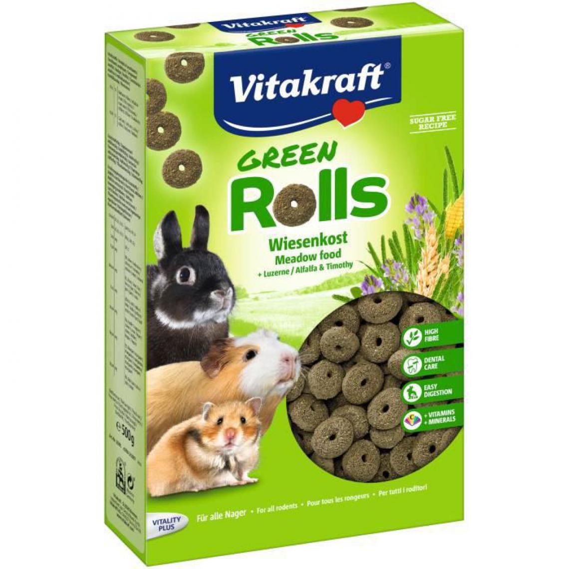 Vitakraft - VITAKRAFT Green Rolls Friandises colorées pour petits mammiferes - Lot de 7x500g - Croquettes pour chien