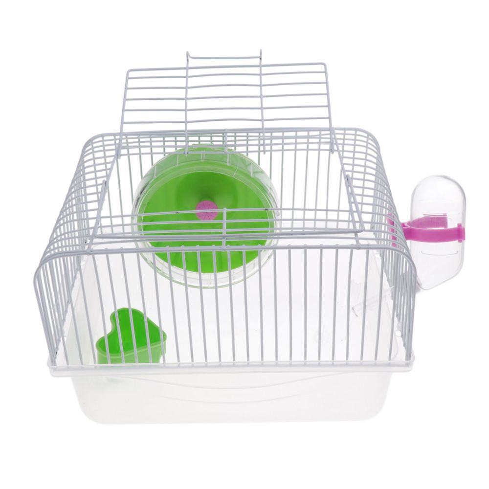 marque generique - cage de hamster pour animaux de compagnie portable cochon d'inde gerbilles maison de souris avec talon vert - Cage pour rongeur