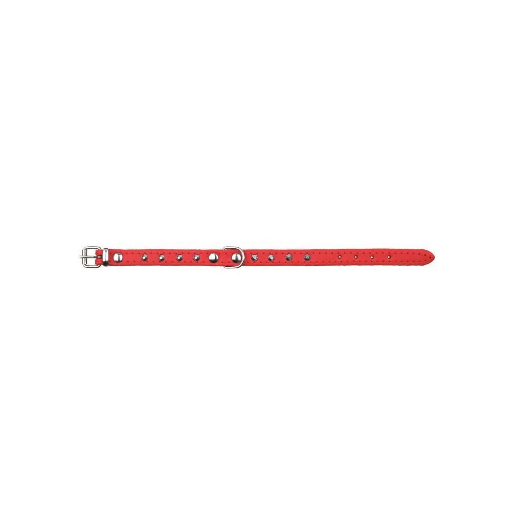 Trixie - TRIXIE Basic collier avec rivets - S : 30-35cm / 14mm - Rouge - Pour chien - Collier pour chien