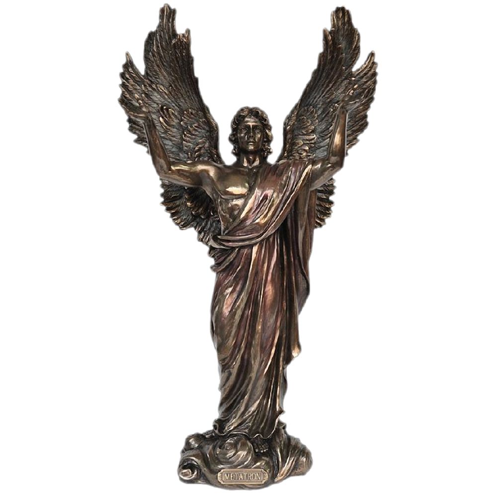 Signe - Statuette en polyrésine Métatron de couleur bronze - Petite déco d'exterieur