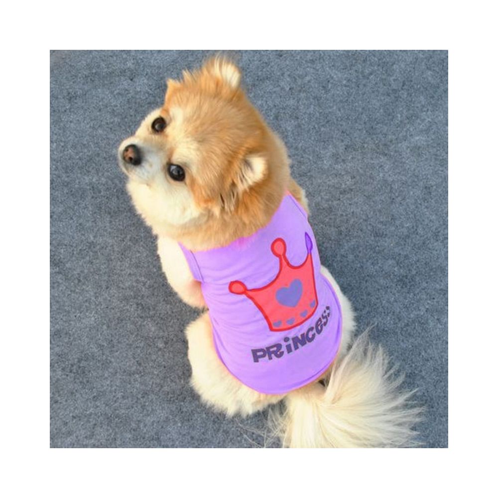 Wewoo - Vêtements mignons de petit chien de compagnie de gilet de couronnetaille S Violet - Vêtement pour chien