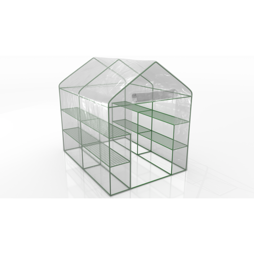 Jt2D - Serre de Jardin 4m² - avec étagères et porte zipée Surface - Serres en verre
