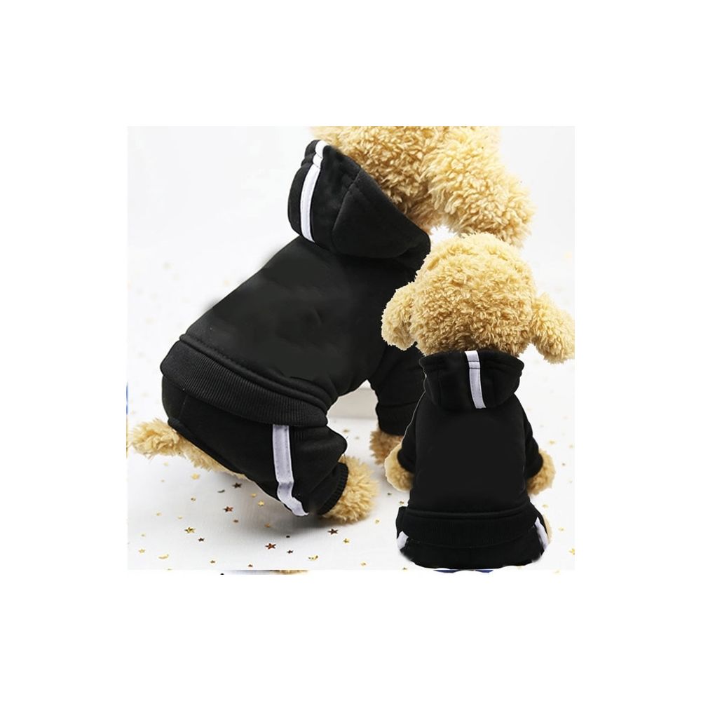 Wewoo - 2 PCS vêtements pour chiens de compagnie les salopettes animaux de jumpsuit de chat chien manteau épais chienstaille S noir - Vêtement pour chien