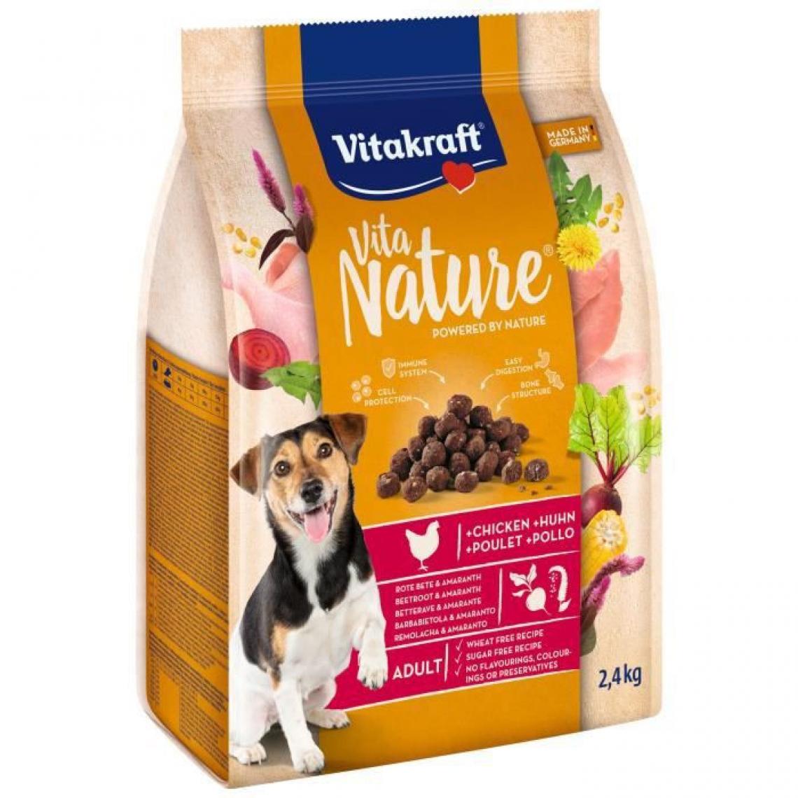 Vitakraft - VITAKRAFT Vita Nature Croquettes pour chien au Veau avec carottes et myrtilles - Lot de 3x2,4 kg - Croquettes pour chien