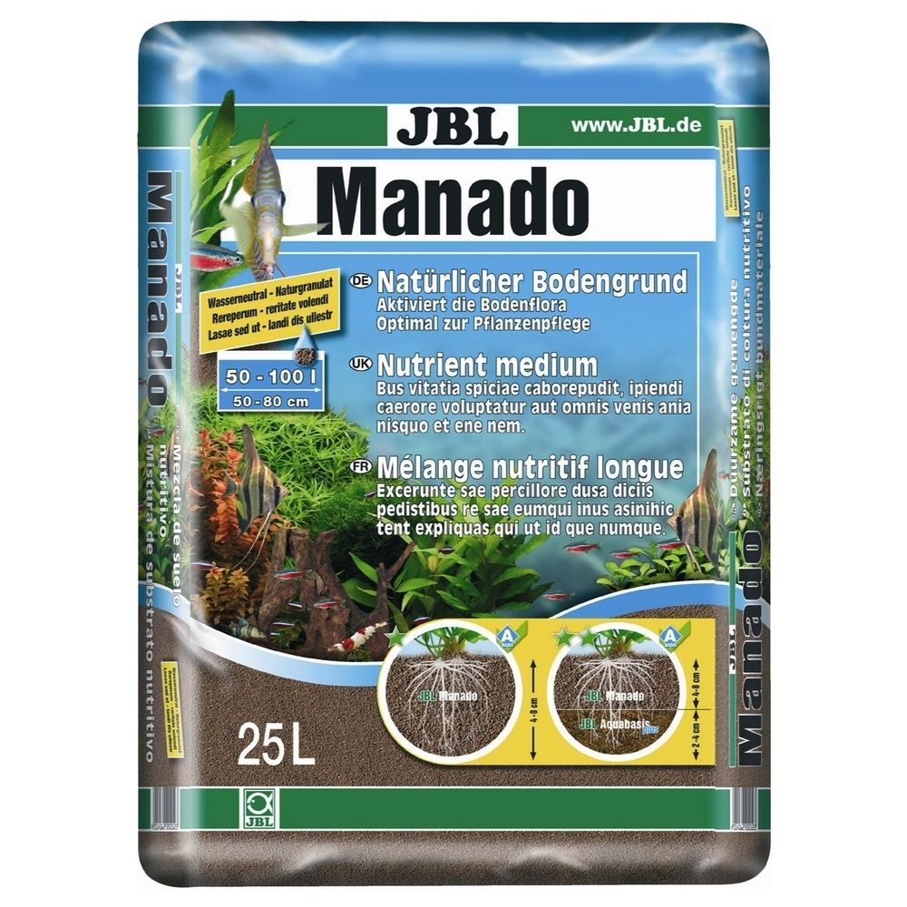 JBL - Substrat Sol Naturel Manado pour Aquarium - JBL - 25L - Décoration aquarium